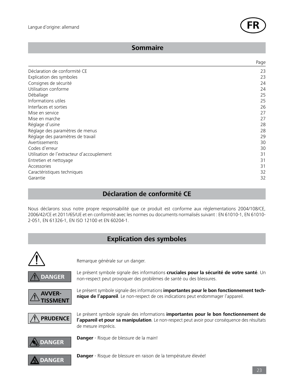 Sommaire | IKA Tube Mill control User Manual | Page 23 / 64