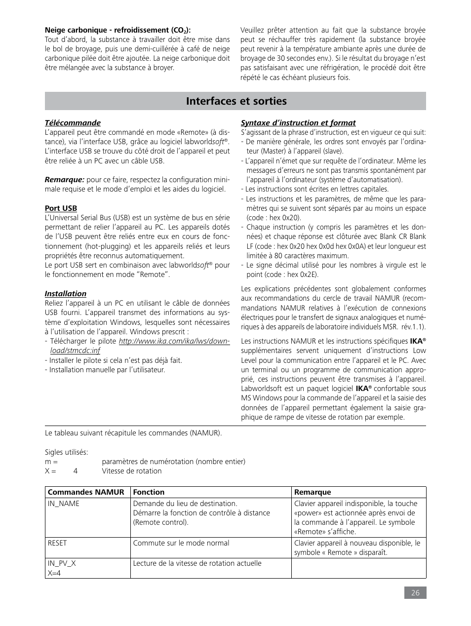 Interfaces et sorties | IKA Tube Mill control User Manual | Page 26 / 64