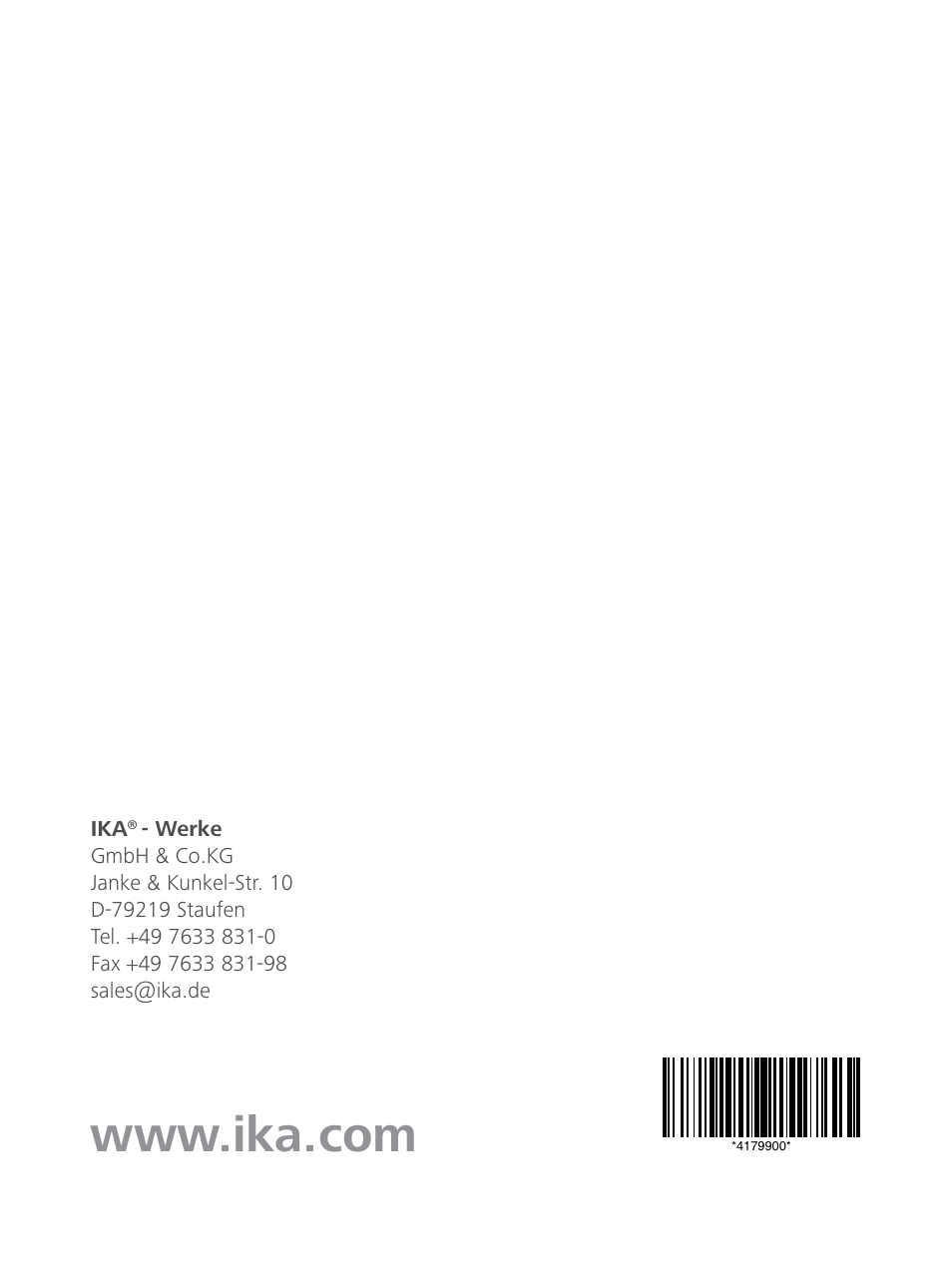 IKA Tube Mill control User Manual | Page 64 / 64