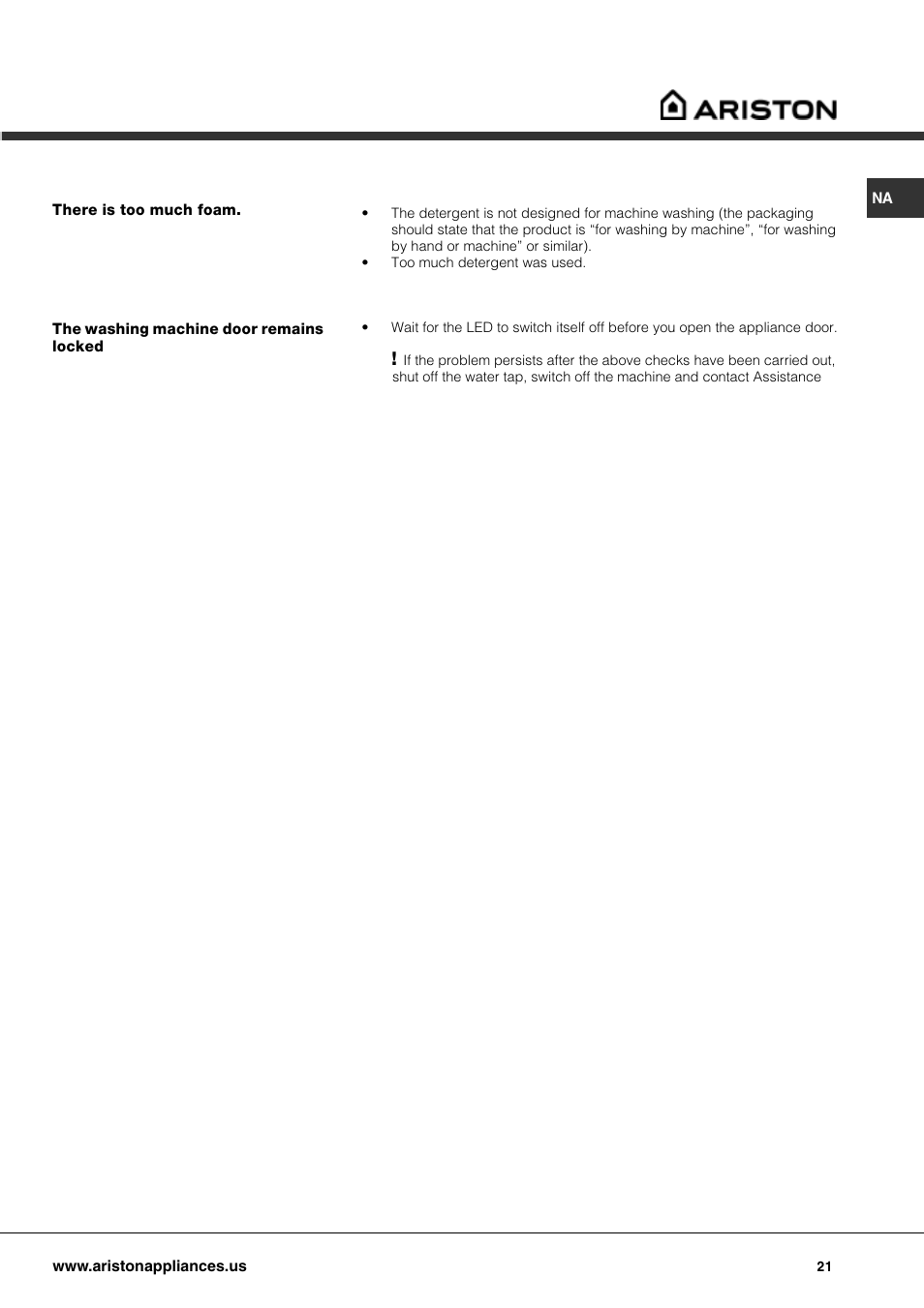 Ariston AW 125 User Manual | Page 21 / 23