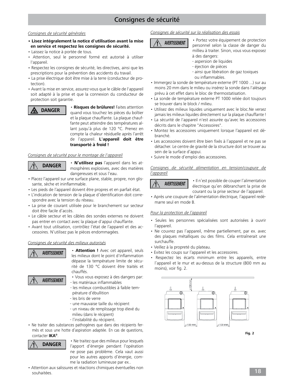 Consignes de sécurité | IKA Dry Block Heater 4 User Manual | Page 18 / 52