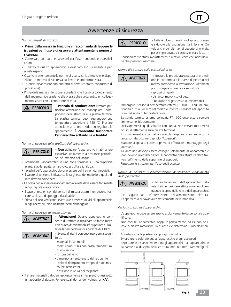Avvertenze di sicurezza | IKA Dry Block Heater 4 User Manual | Page 33 / 52