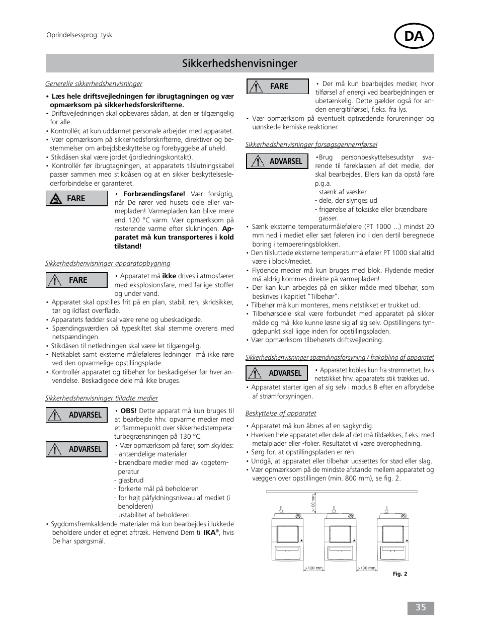 Sikkerhedshenvisninger | IKA Dry Block Heater 4 User Manual | Page 35 / 52