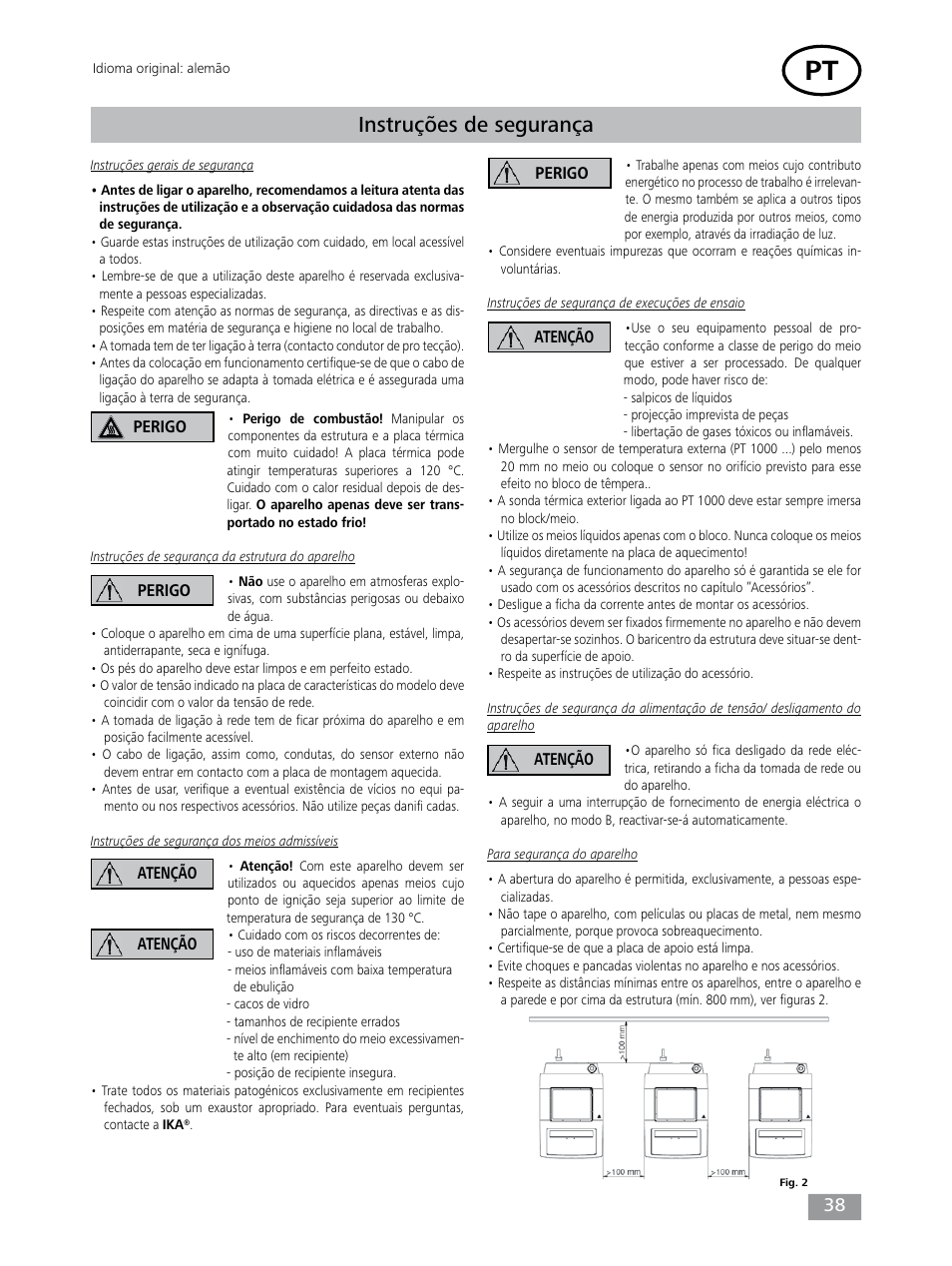 Instruções de segurança | IKA Dry Block Heater 4 User Manual | Page 38 / 52