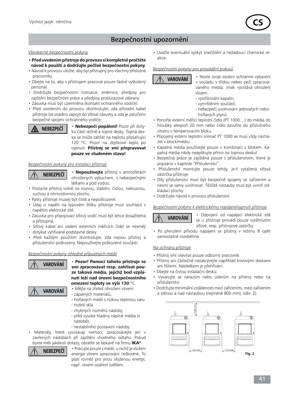 Bezpečnostní upozornění | IKA Dry Block Heater 4 User Manual | Page 41 / 52