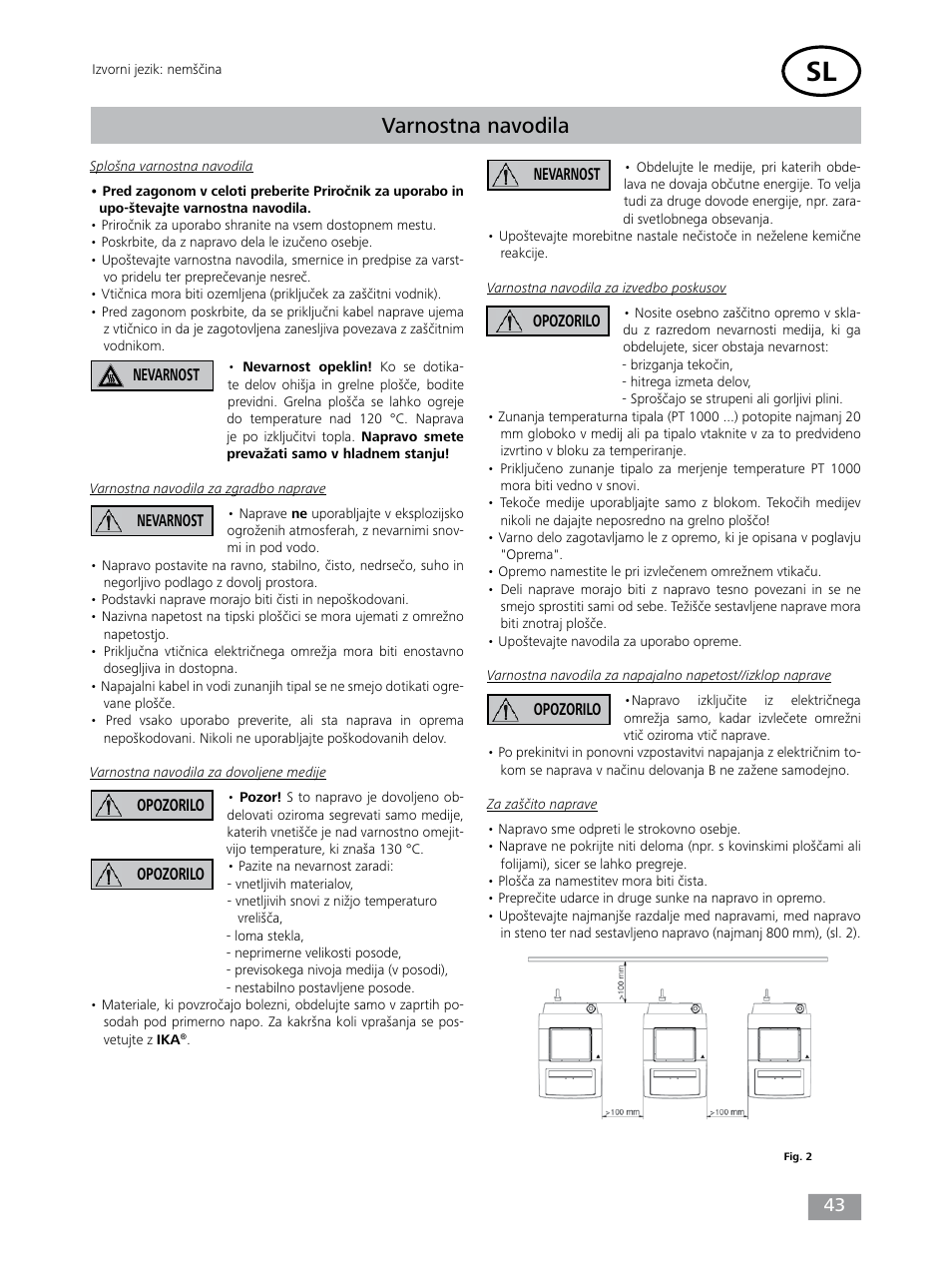 Varnostna navodila | IKA Dry Block Heater 4 User Manual | Page 43 / 52