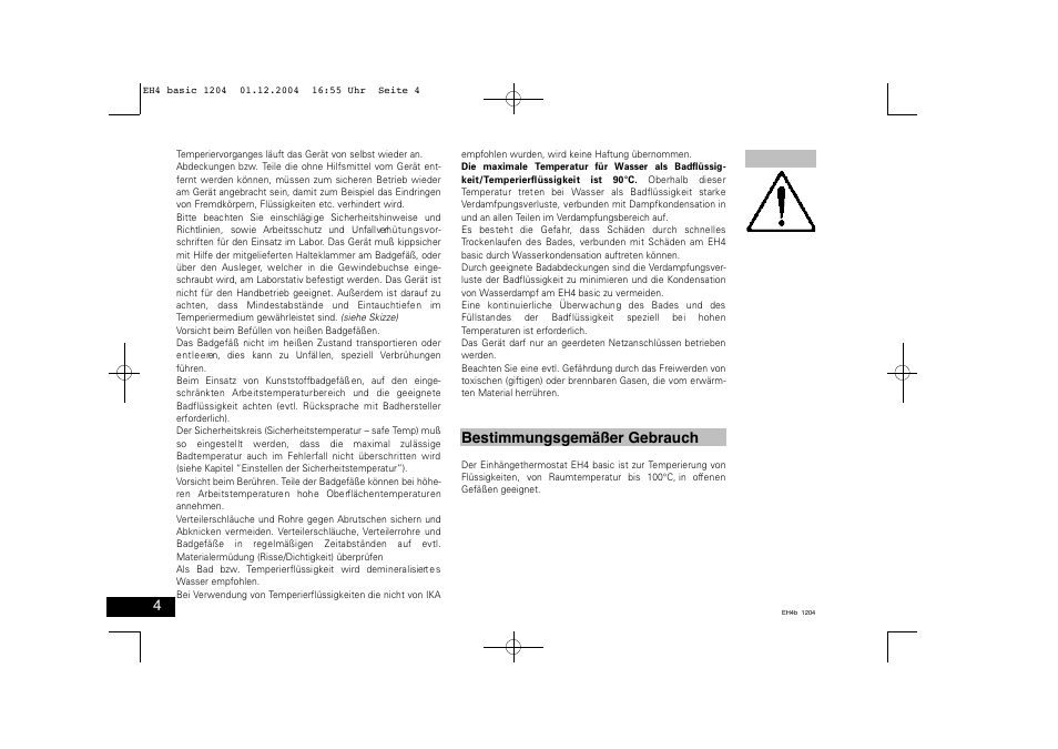 Bestimmungsgemäßer gebrauch | IKA EH 4 basic User Manual | Page 4 / 20