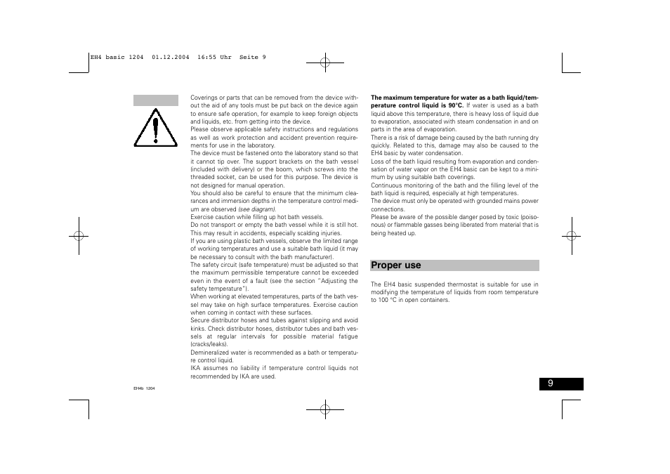 Proper use | IKA EH 4 basic User Manual | Page 9 / 20