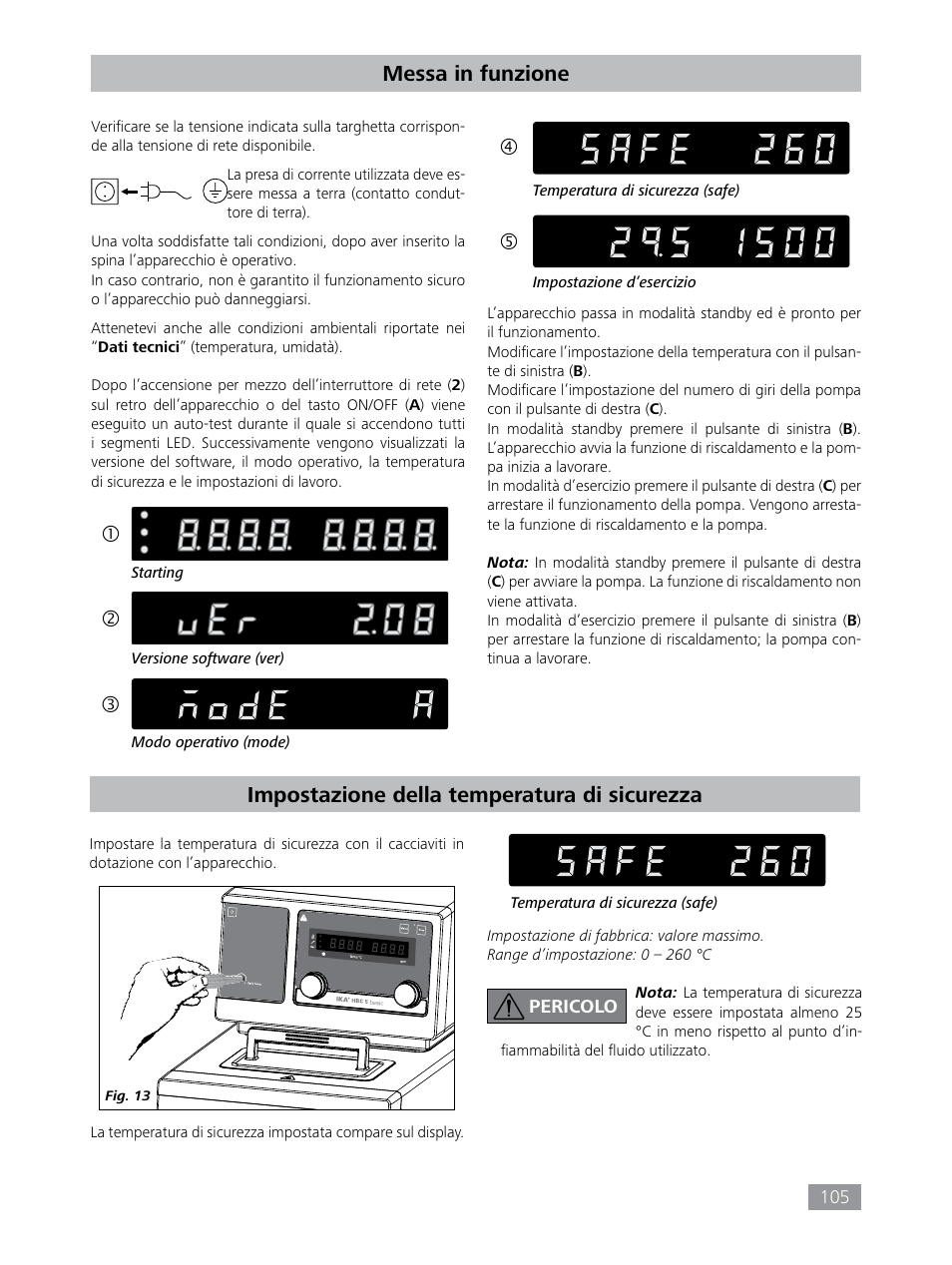 Messa in funzione, Impostazione della temperatura di sicurezza | IKA HBC 10 baisc User Manual | Page 105 / 168