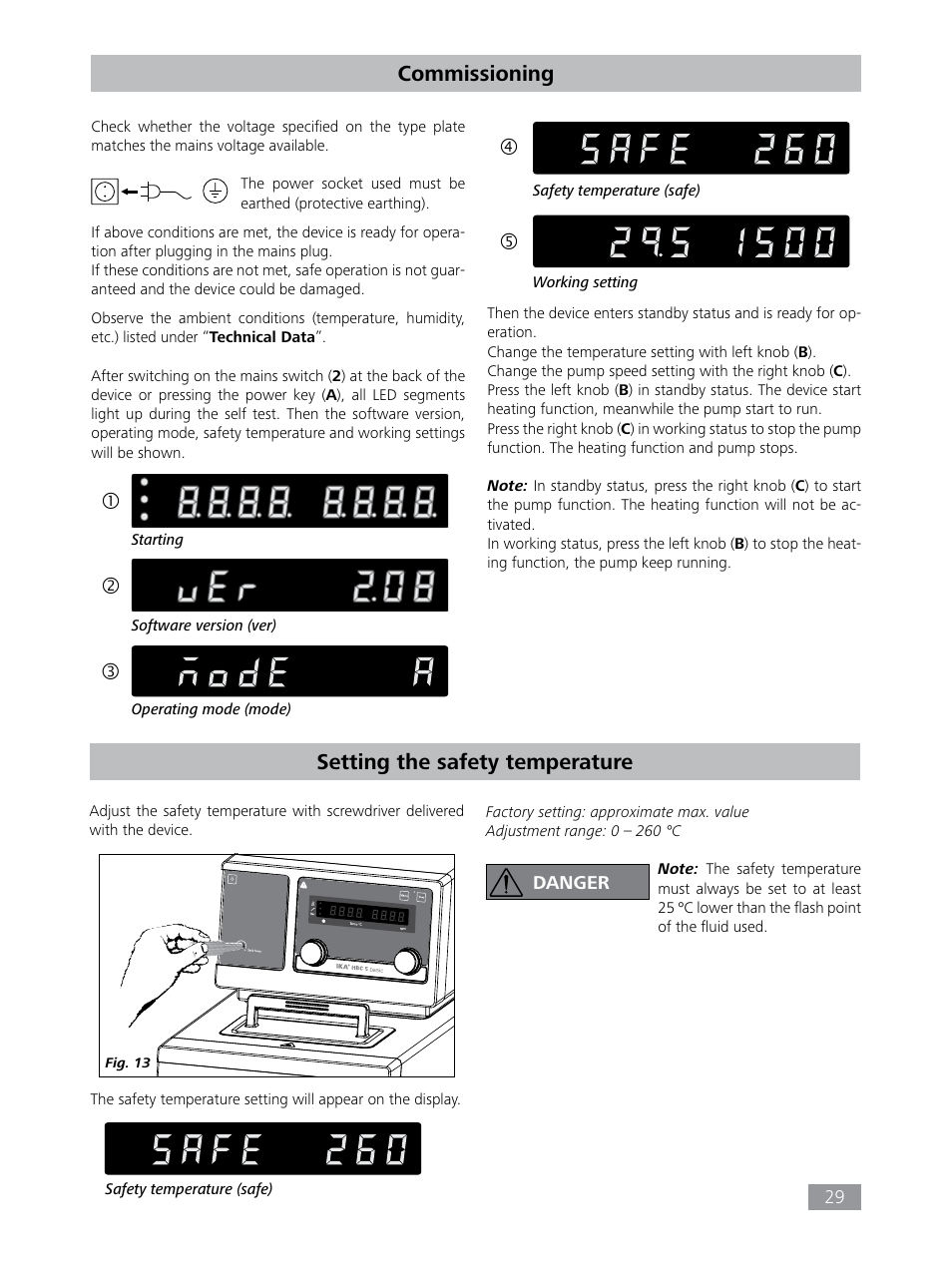 Commissioning, Setting the safety temperature | IKA HBC 10 baisc User Manual | Page 29 / 168