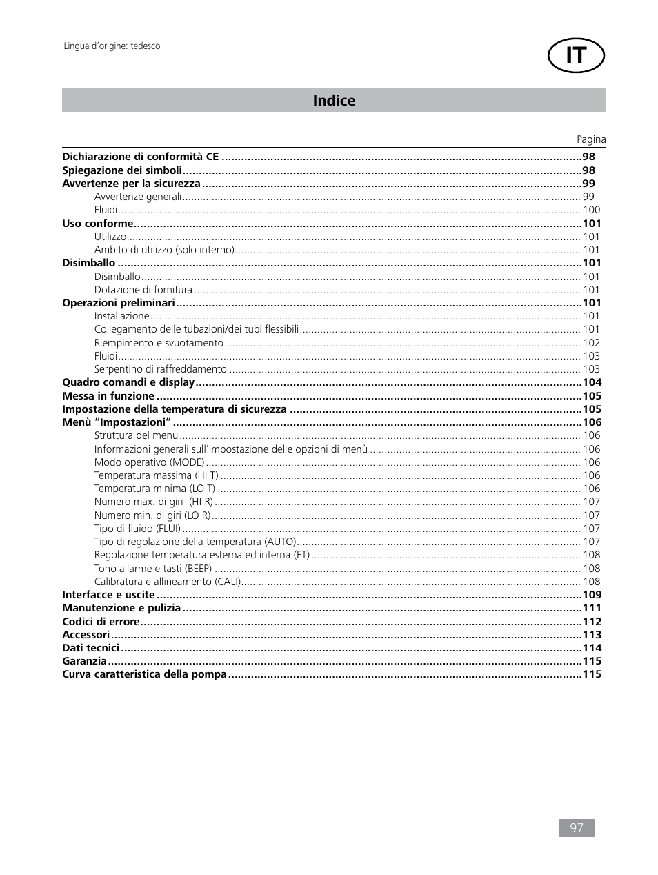 Indice | IKA HBC 10 baisc User Manual | Page 97 / 168