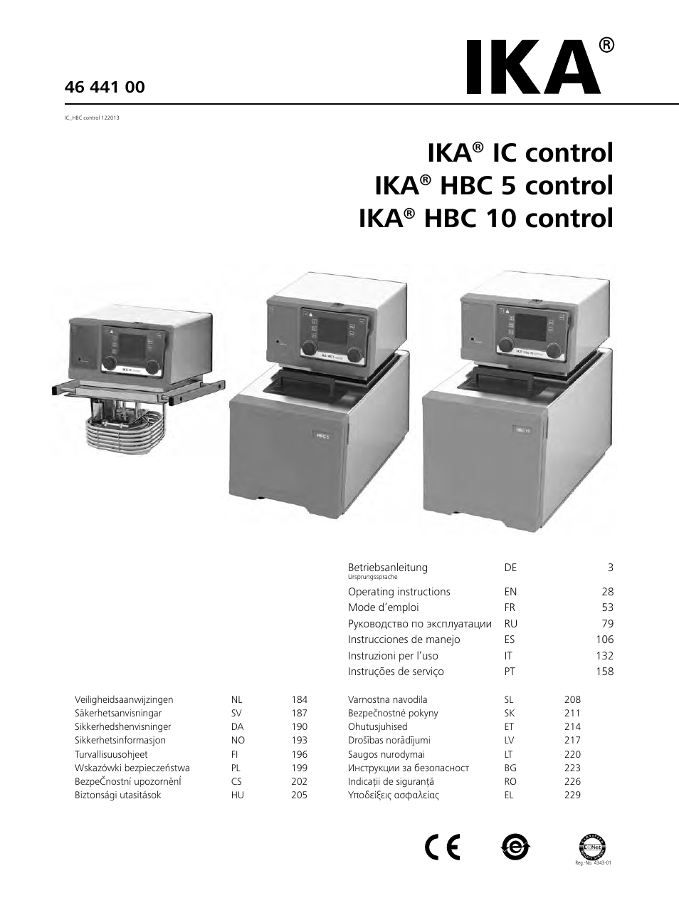 IKA HBC 10 control User Manual | 232 pages