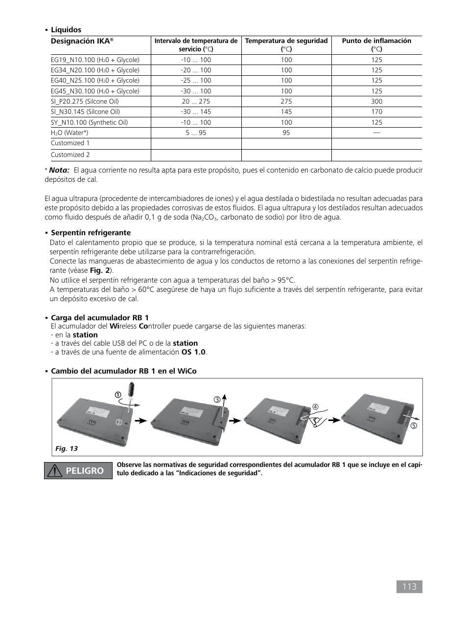 Peligro | IKA HBC 10 control User Manual | Page 113 / 232