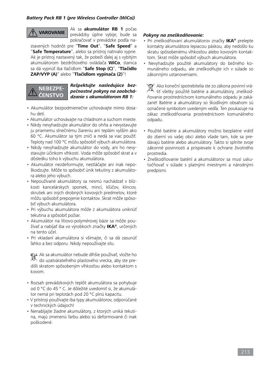 IKA HBC 10 control User Manual | Page 213 / 232