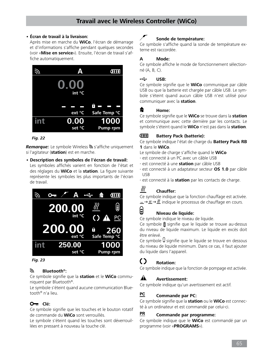 Travail avec le wireless controller (wico) | IKA HBC 10 control User Manual | Page 65 / 232