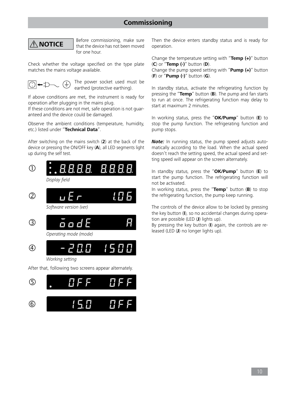 Commissioning, Notice | IKA RC 2 basic User Manual | Page 10 / 19