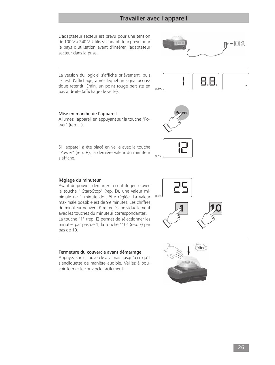 Travailler avec l'appareil | IKA mini G User Manual | Page 26 / 72