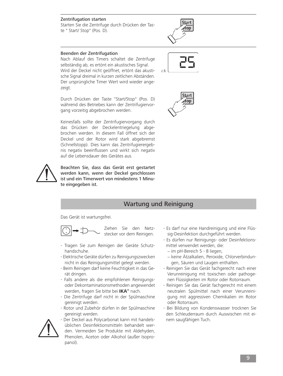Wartung und reinigung | IKA mini G User Manual | Page 9 / 72