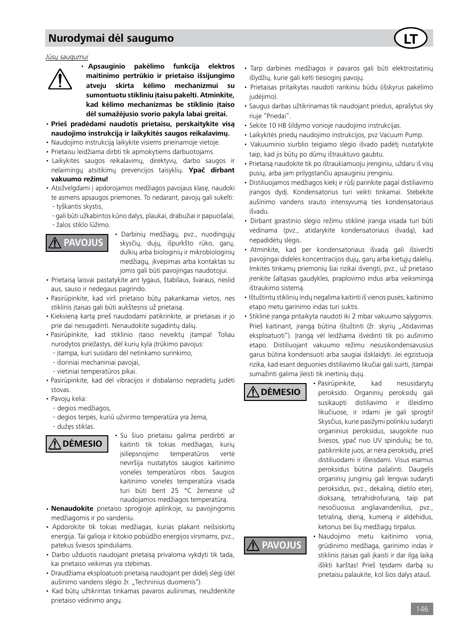 Nurodymai dėl saugumo, Pavojus | IKA RV 8 FLEX User Manual | Page 146 / 156