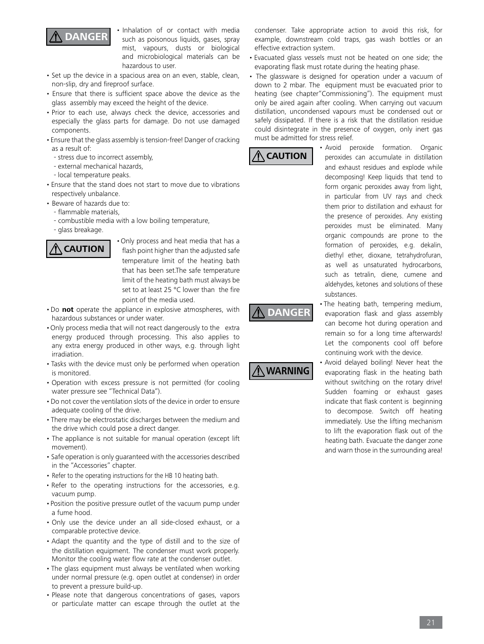 Danger, Warning, Caution | IKA RV 8 FLEX User Manual | Page 21 / 156
