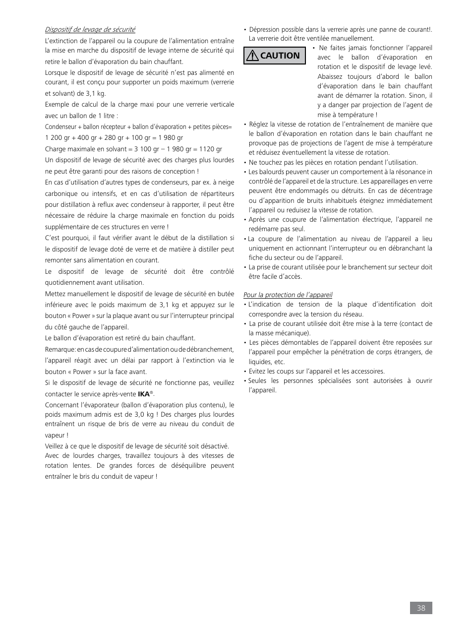 Caution | IKA RV 8 FLEX User Manual | Page 38 / 156