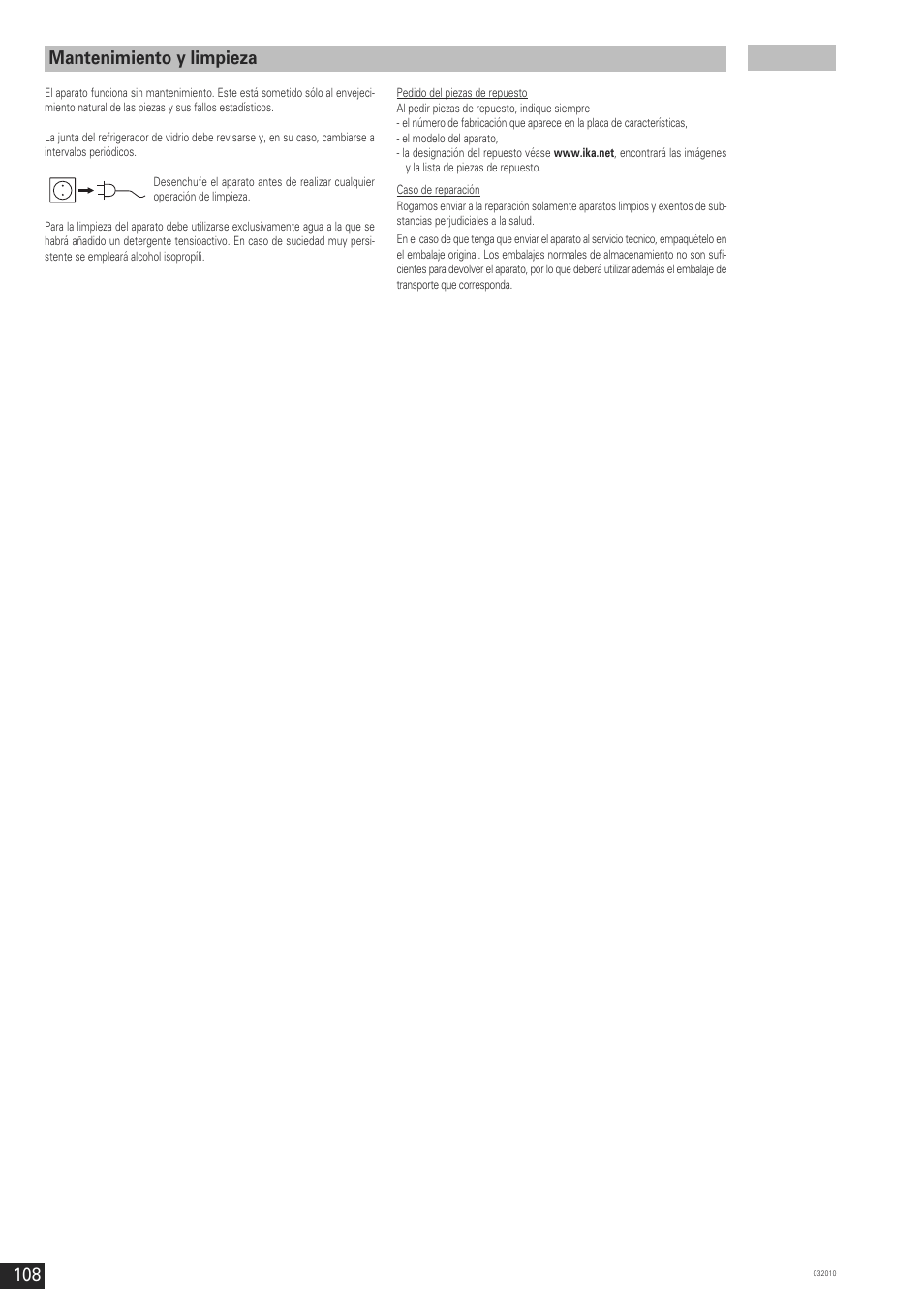 Mantenimiento y limpieza | IKA RV 10 control FLEX User Manual | Page 107 / 114