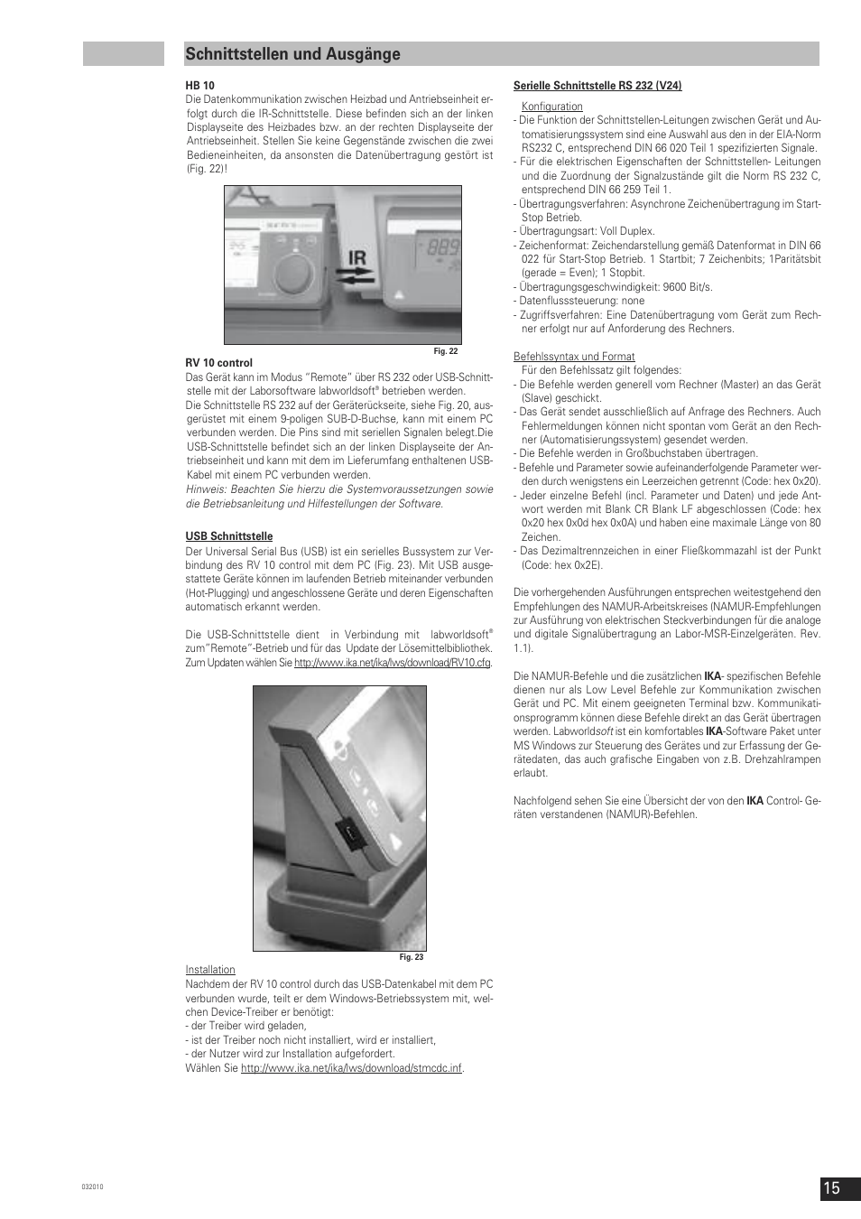 Schnittstellen und ausgänge | IKA RV 10 control FLEX User Manual | Page 14 / 114