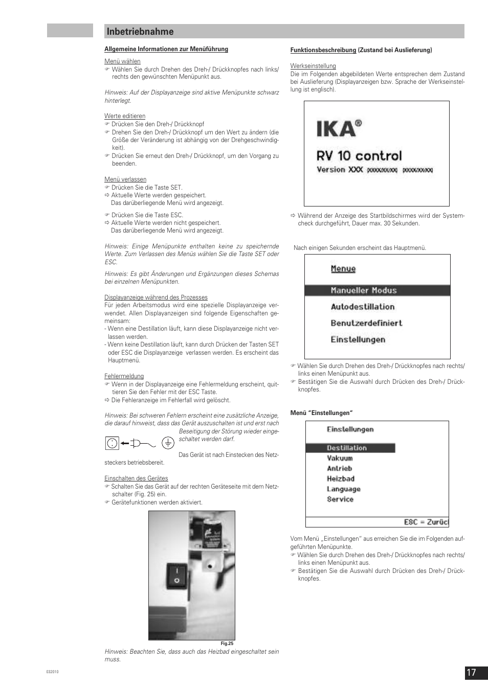 Inbetriebnahme | IKA RV 10 control FLEX User Manual | Page 16 / 114