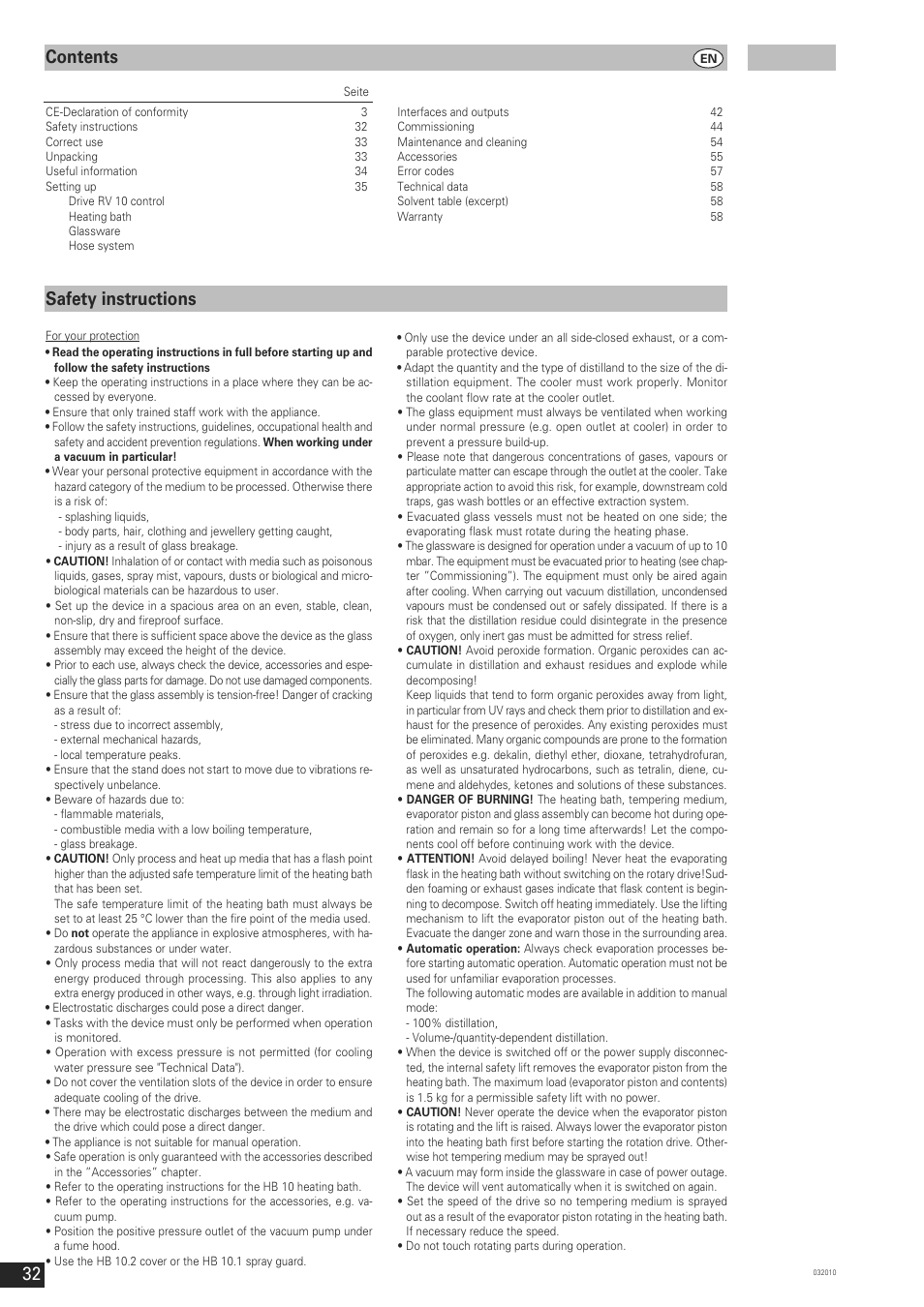 Safety instructions contents | IKA RV 10 control FLEX User Manual | Page 31 / 114
