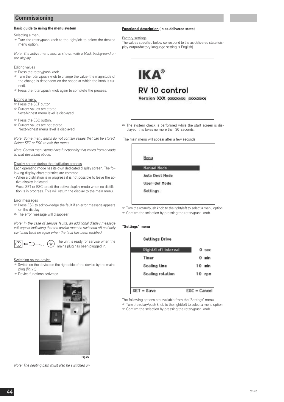 Commissioning | IKA RV 10 control FLEX User Manual | Page 43 / 114