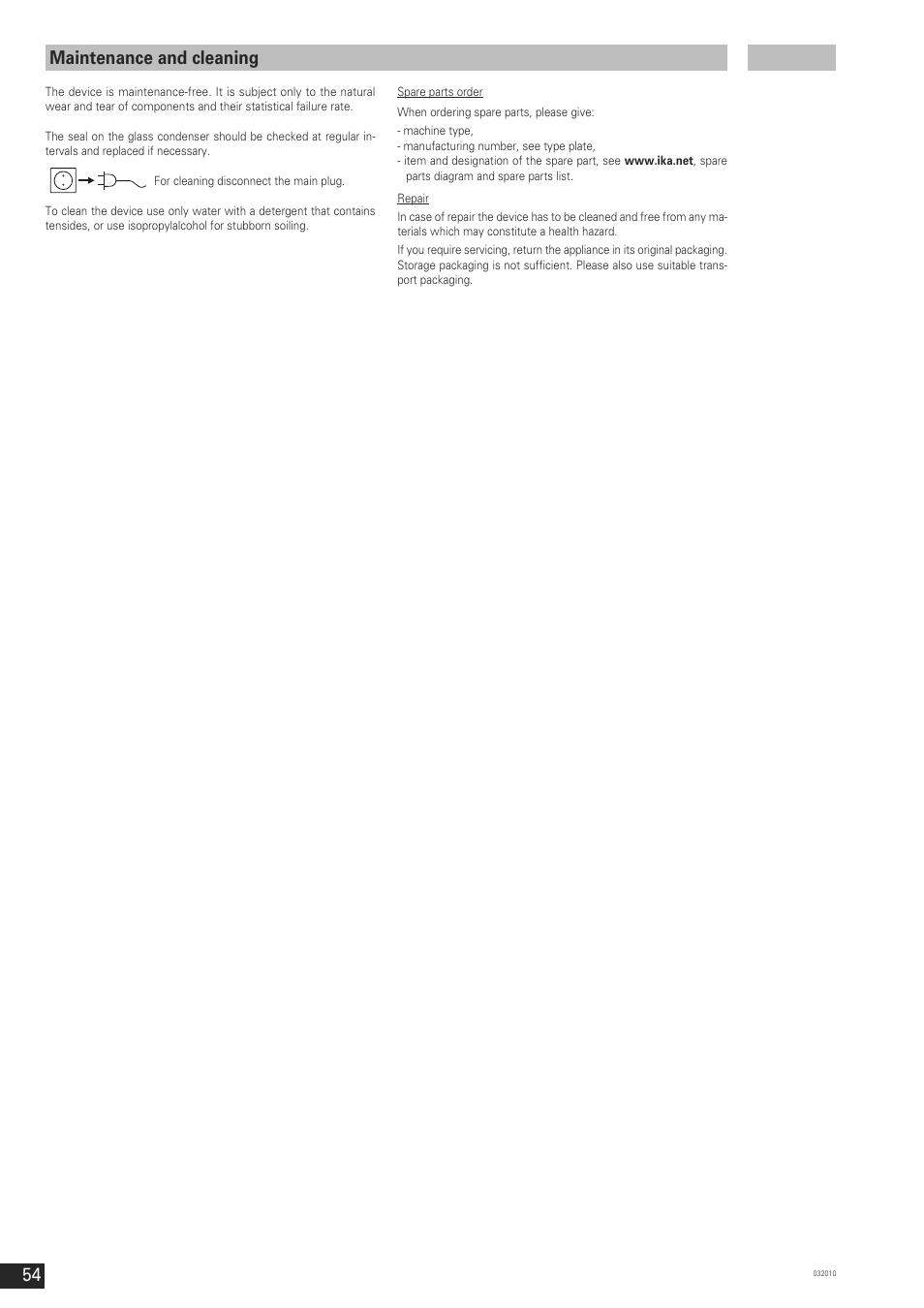 Maintenance and cleaning | IKA RV 10 control FLEX User Manual | Page 53 / 114