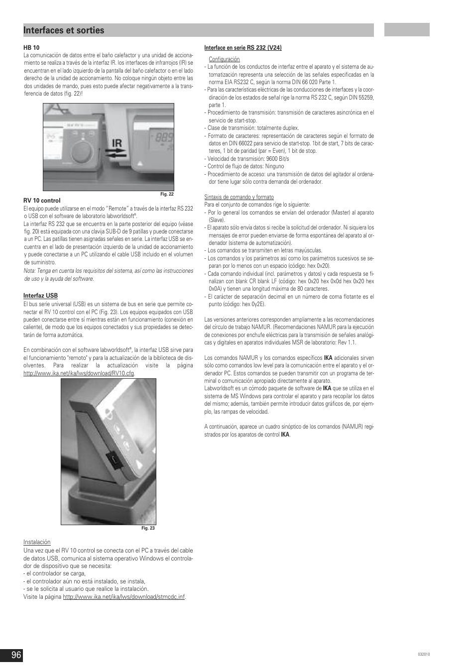 Interfaces et sorties | IKA RV 10 control FLEX User Manual | Page 95 / 114