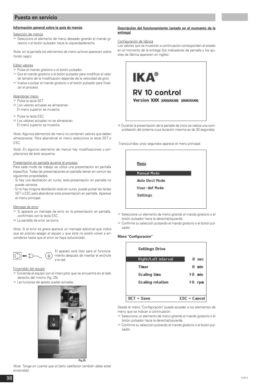 Puesta en servicio | IKA RV 10 control FLEX User Manual | Page 97 / 114