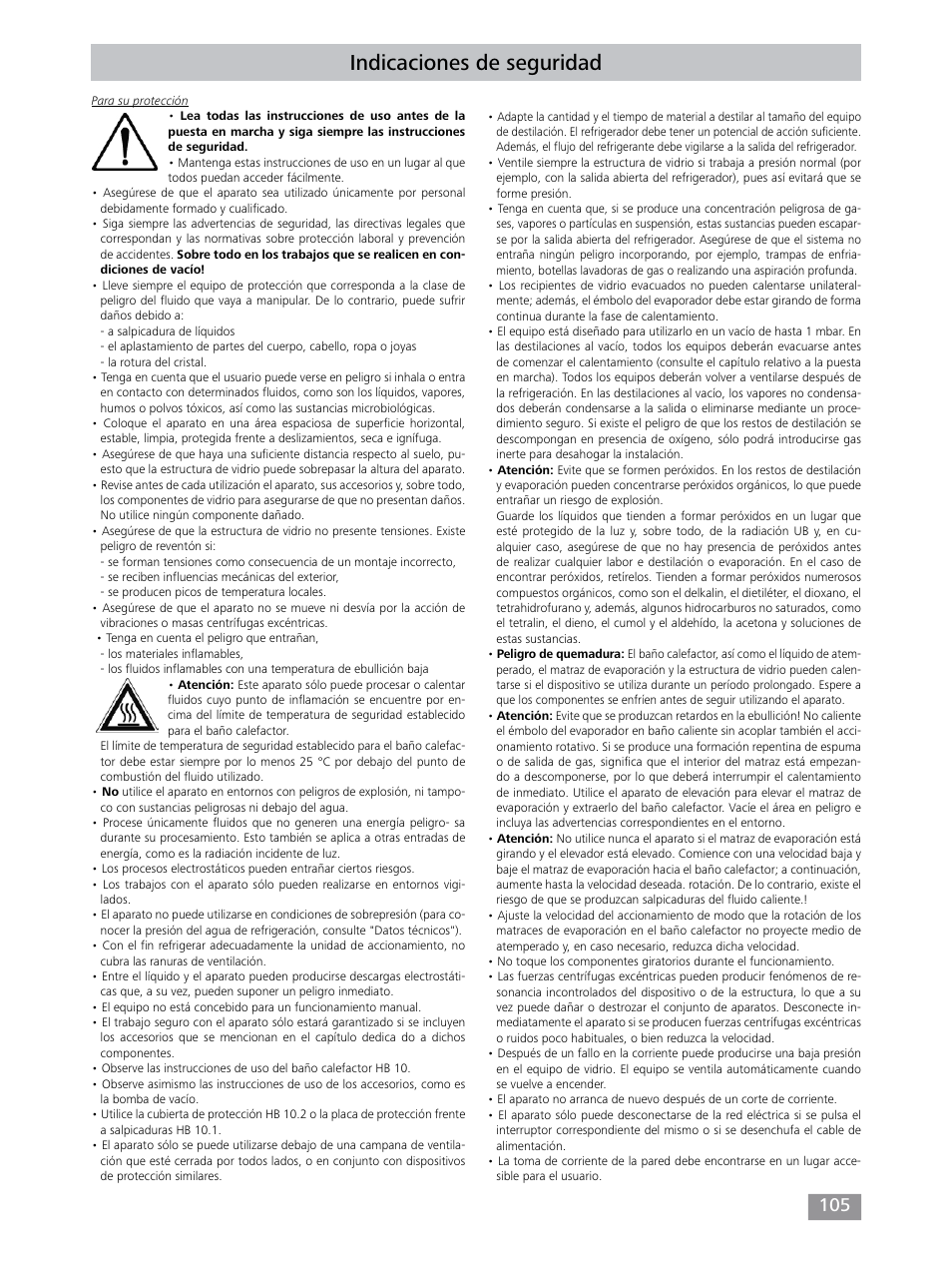 Indicaciones de seguridad | IKA RV 10 control FLEX auto User Manual | Page 105 / 172