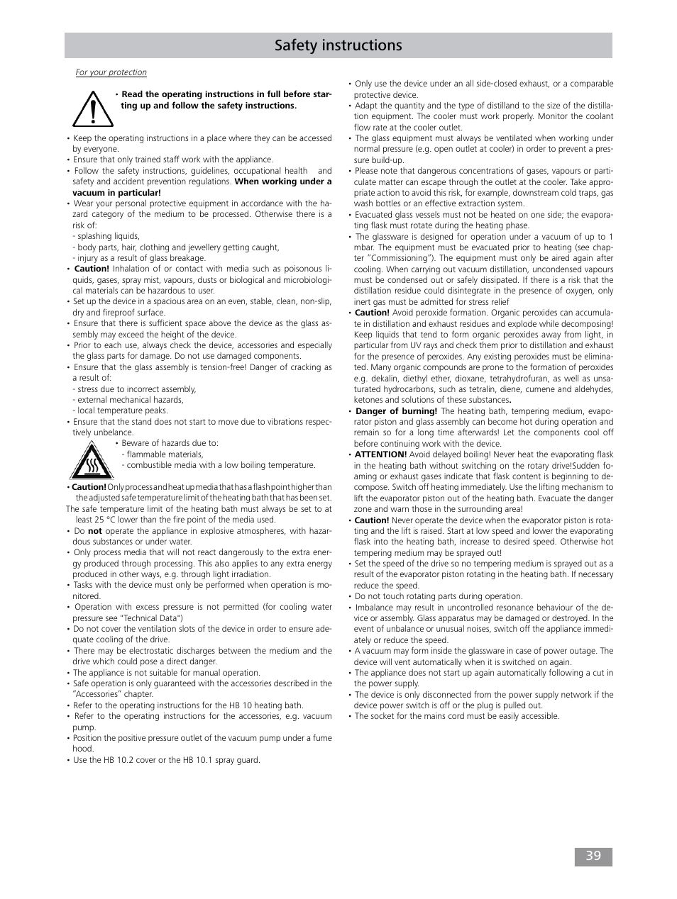 Safety instructions | IKA RV 10 control FLEX auto User Manual | Page 39 / 172