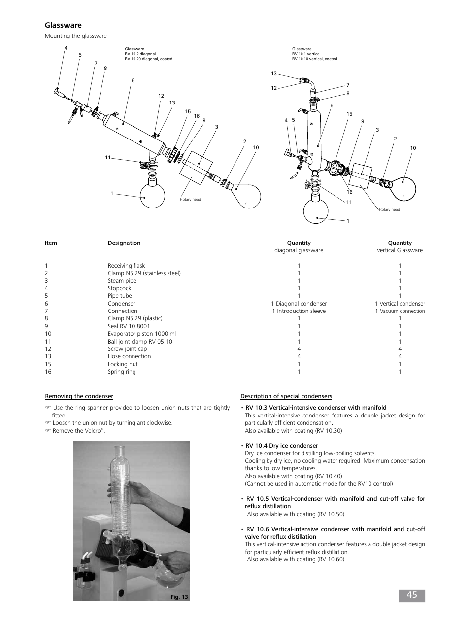 Glassware | IKA RV 10 control FLEX auto User Manual | Page 45 / 172