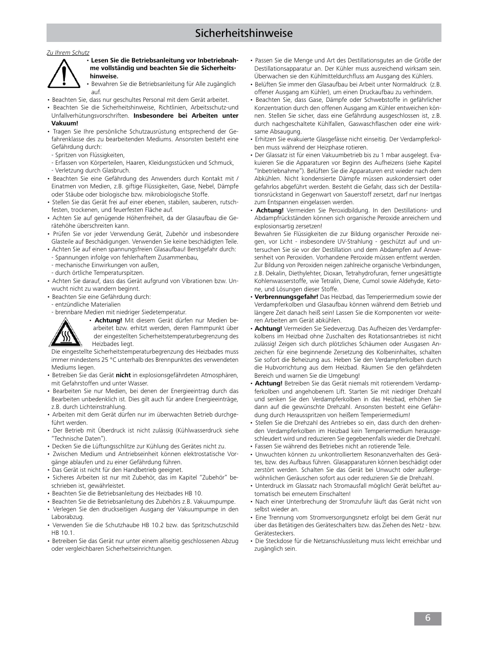 Sicherheitshinweise | IKA RV 10 control FLEX auto User Manual | Page 6 / 172