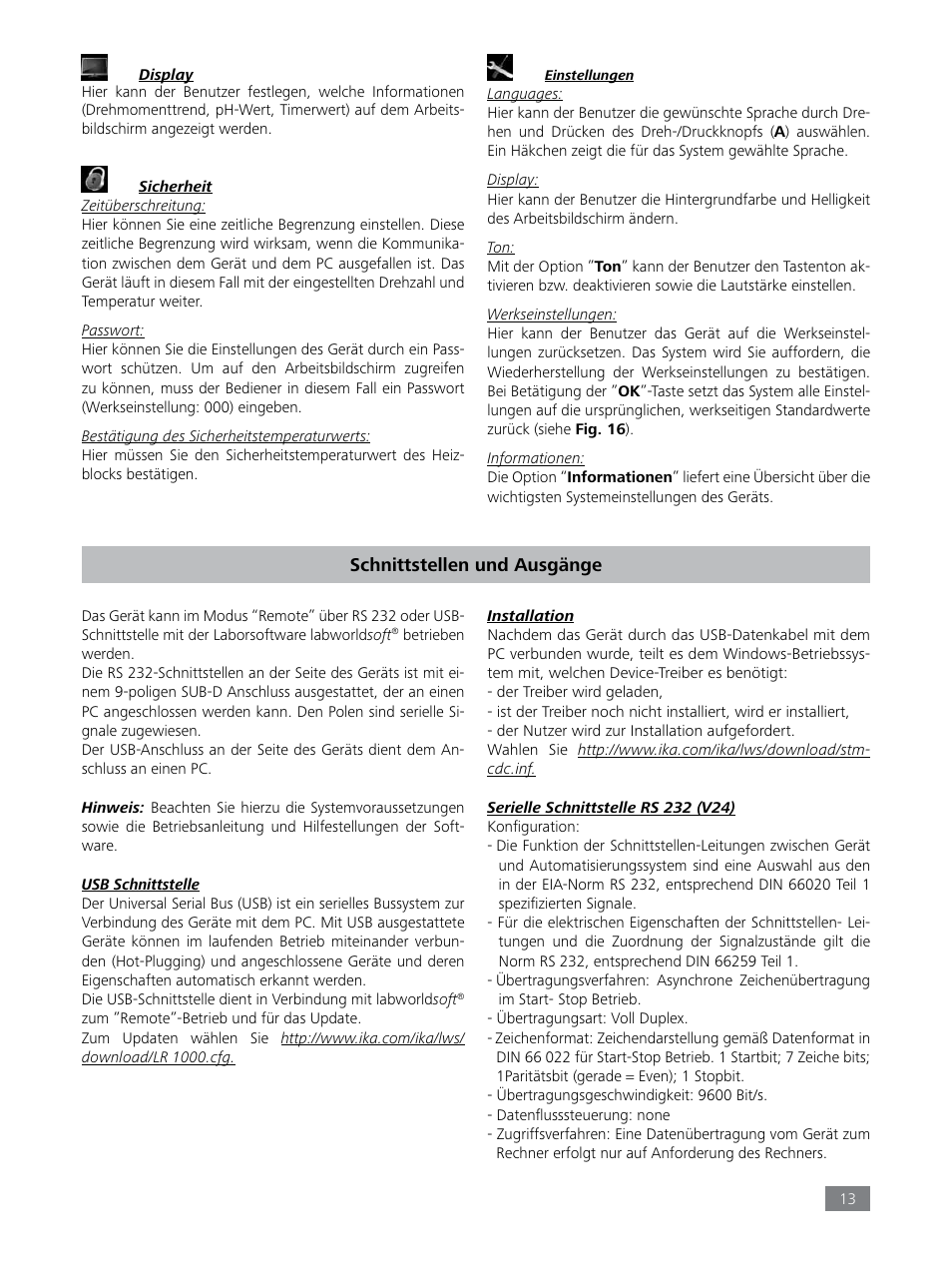 IKA LR 1000 control Package User Manual | Page 13 / 104