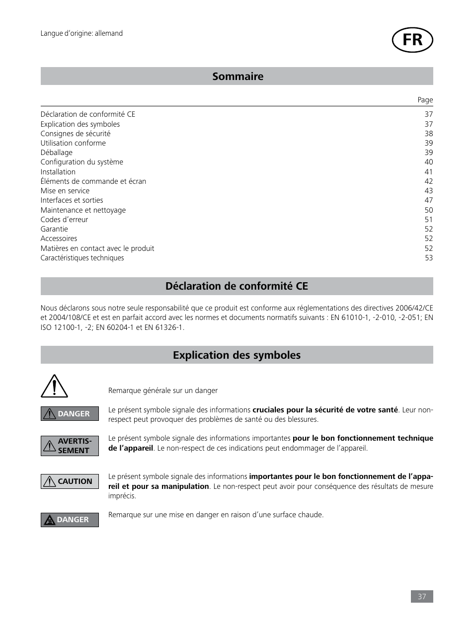 Sommaire | IKA LR 1000 control Package User Manual | Page 37 / 104