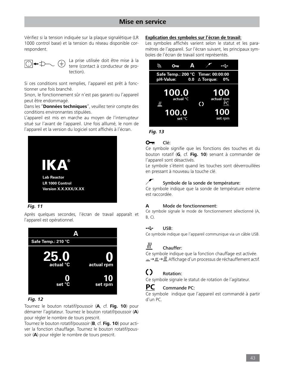 Mise en service | IKA LR 1000 control Package User Manual | Page 43 / 104