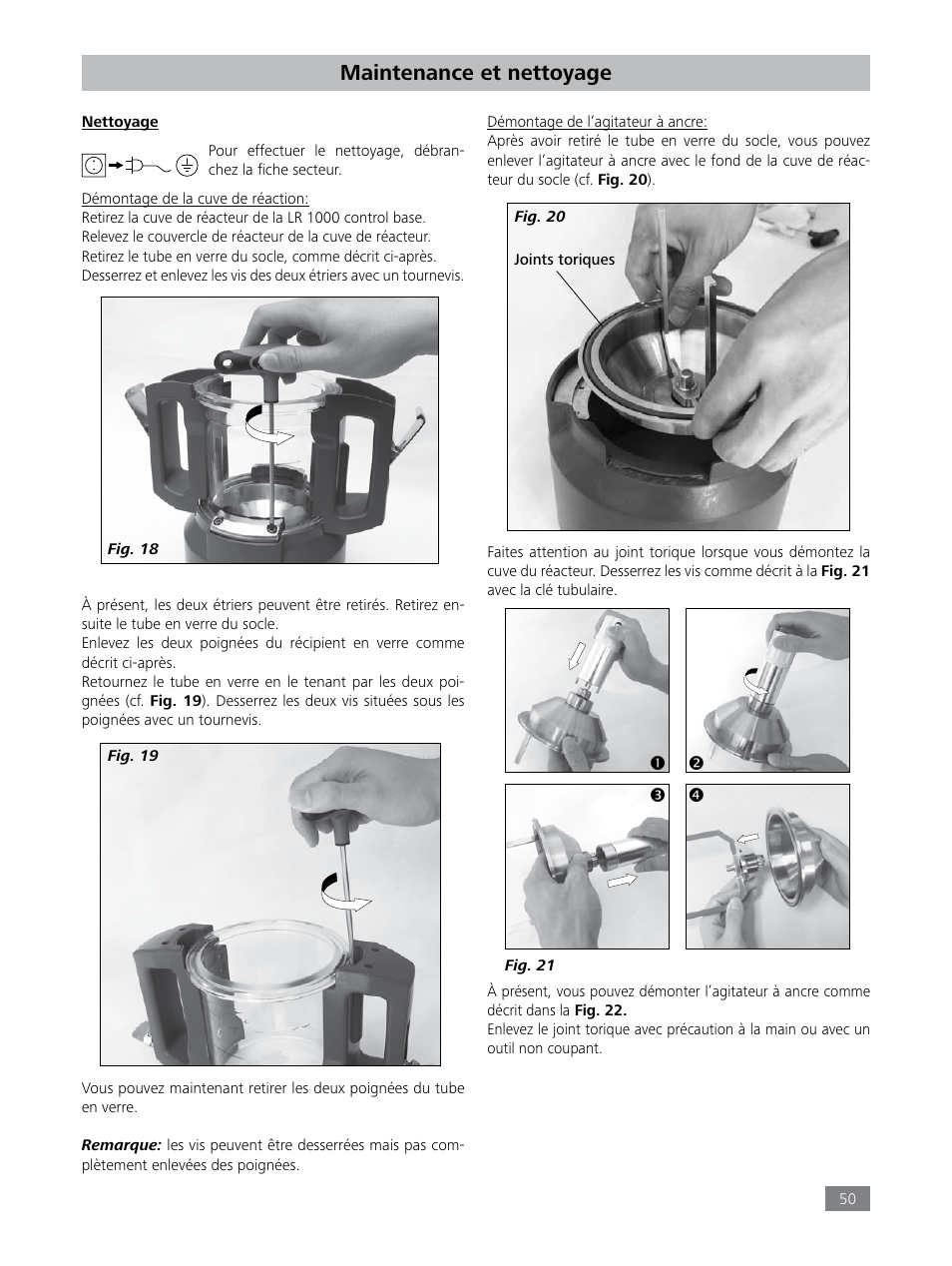 Maintenance et nettoyage | IKA LR 1000 control Package User Manual | Page 50 / 104