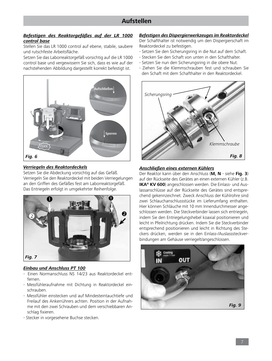 Aufstellen | IKA LR 1000 control Package User Manual | Page 7 / 104
