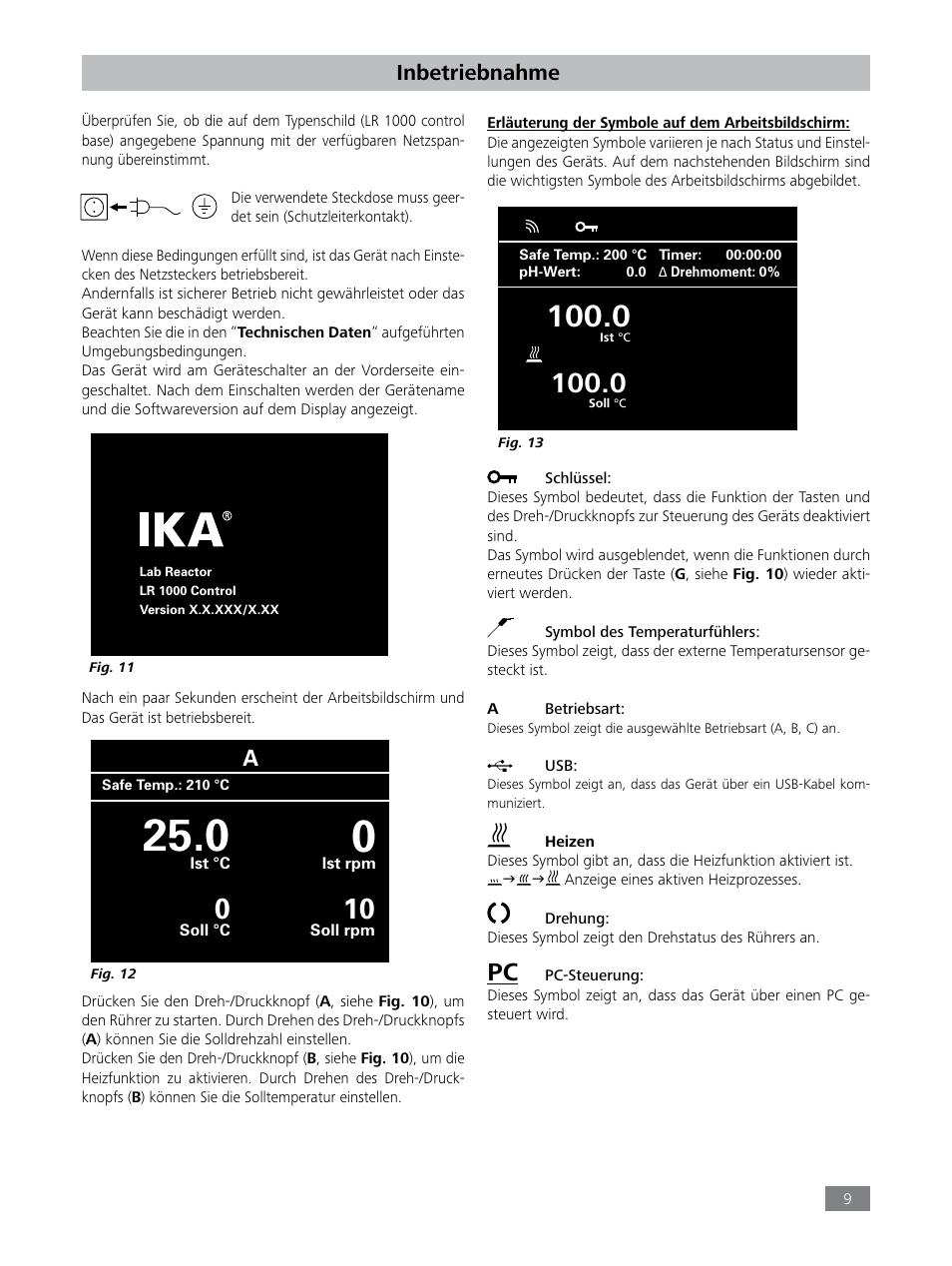 Inbetriebnahme | IKA LR 1000 control Package User Manual | Page 9 / 104