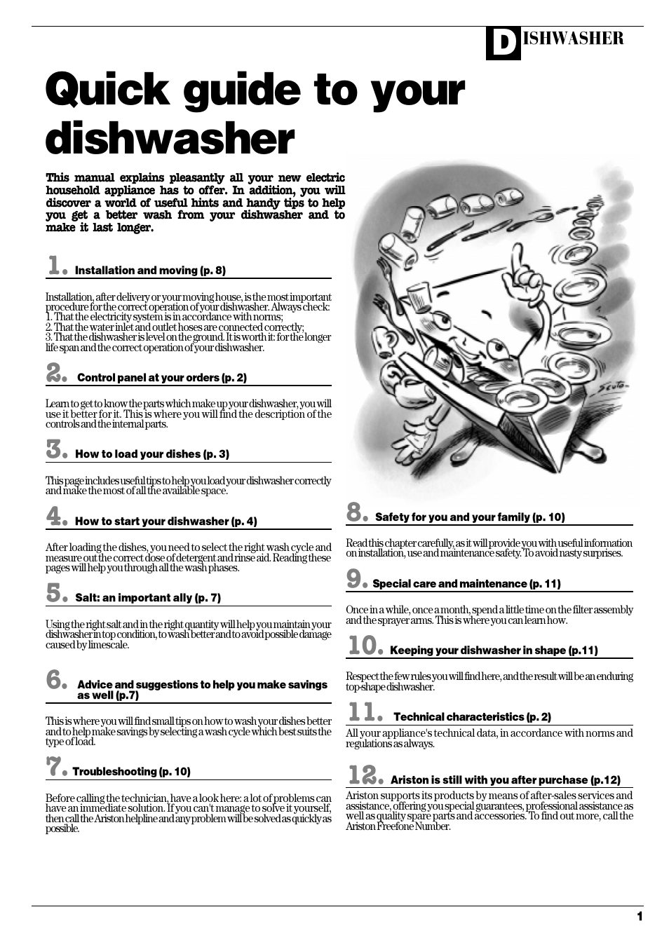 Quick guide to your dishwasher | Ariston LI 68 DUO User Manual | Page 3 / 16