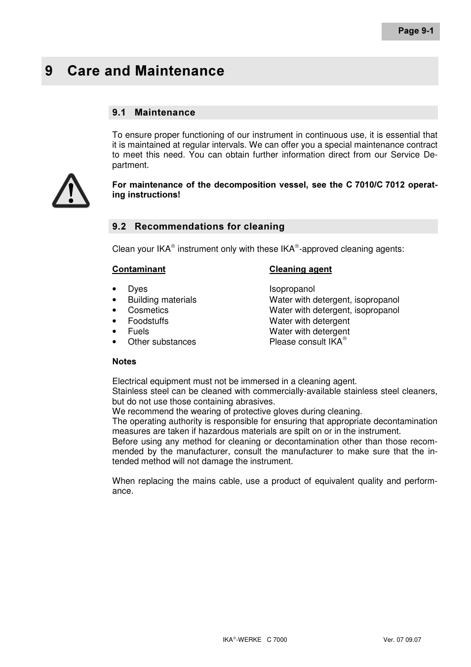 Duh dqg 0dlqwhqdqfh | IKA C 7000 Grundausstattung Set 2 User Manual | Page 61 / 74