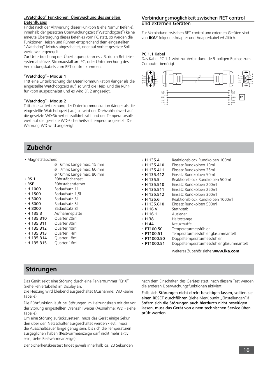 Zubehör störungen | IKA RET control-visc User Manual | Page 16 / 88