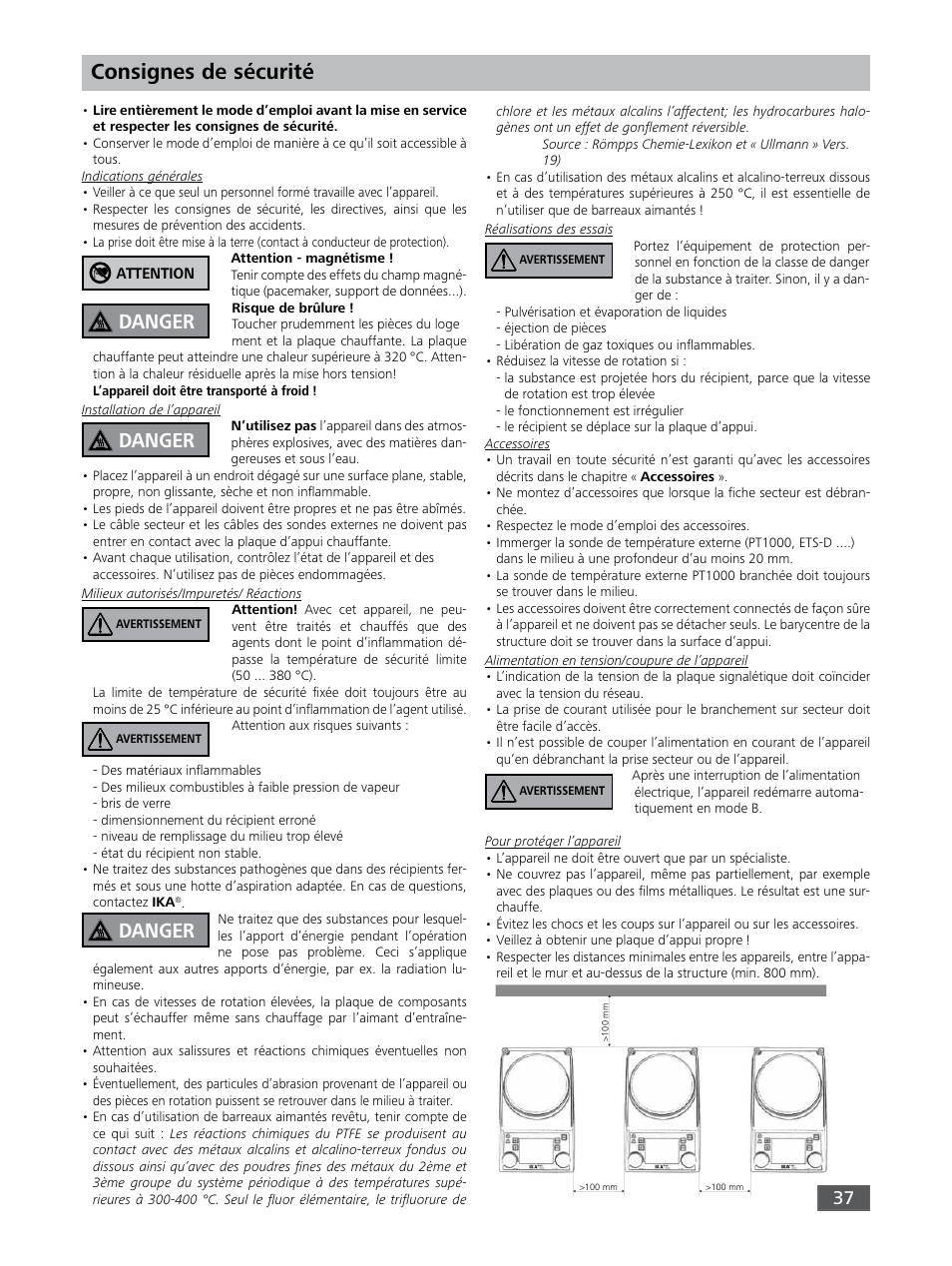 Consignes de sécurité, Danger | IKA RET control-visc User Manual | Page 37 / 88