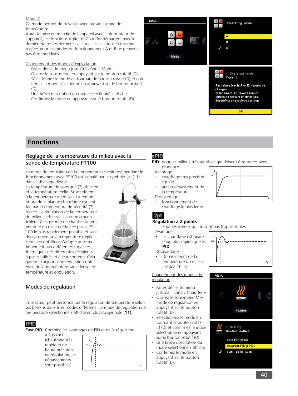 Fonctions | IKA RET control-visc User Manual | Page 40 / 88