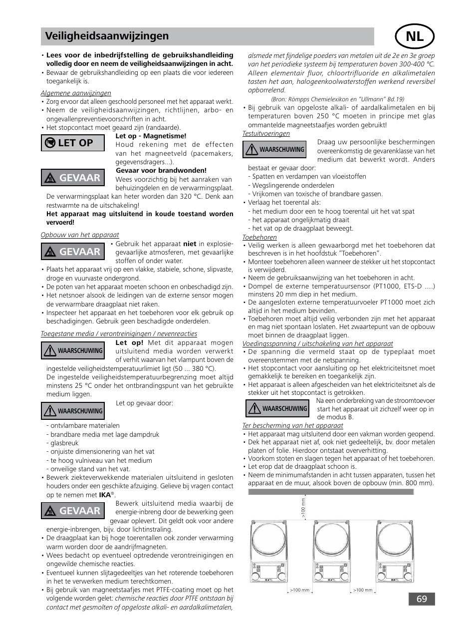 Veiligheidsaanwijzingen, Let op gevaar, Gevaar | IKA RET control-visc User Manual | Page 69 / 88