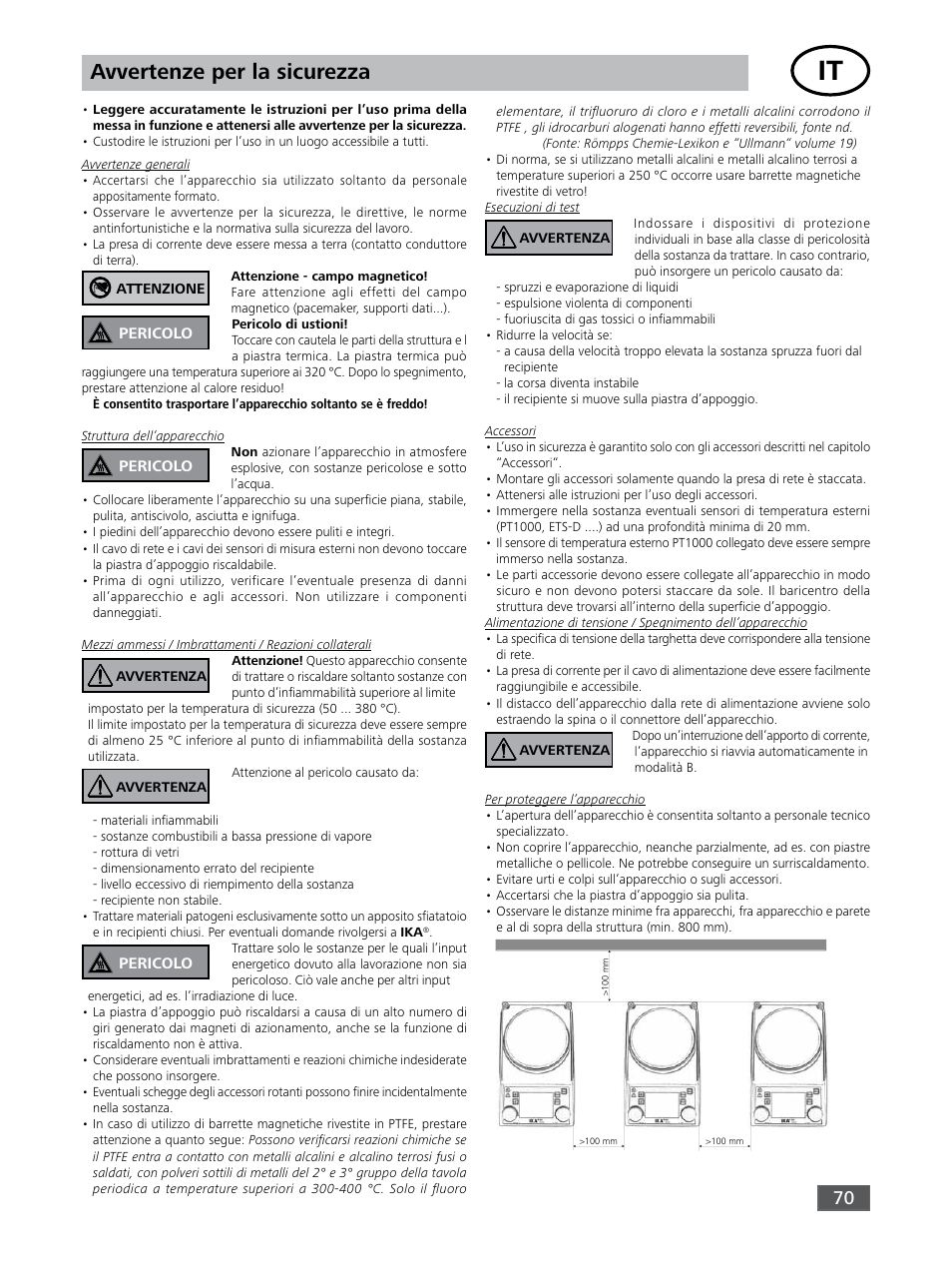 Avvertenze per la sicurezza | IKA RET control-visc User Manual | Page 70 / 88